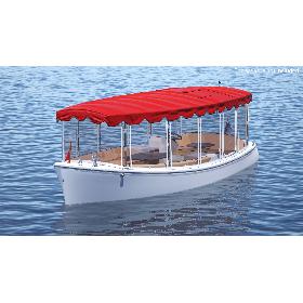 Pleasure Boat with Canvas Enclosures 3D model